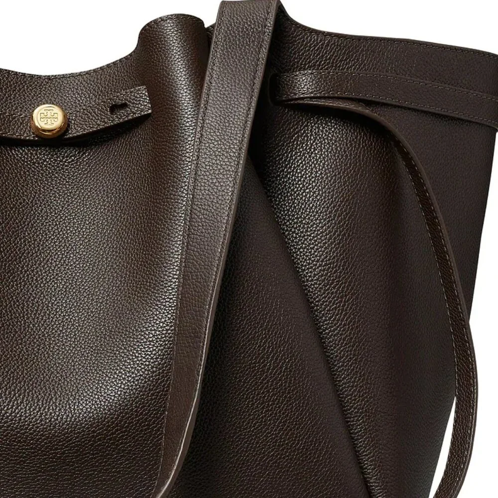 NWT ✅ TORY BURCH ROMY TOTE (LARGE) #163388  DEEP BROWN✨ NWT, DUST BAG - Picture 10 of 16